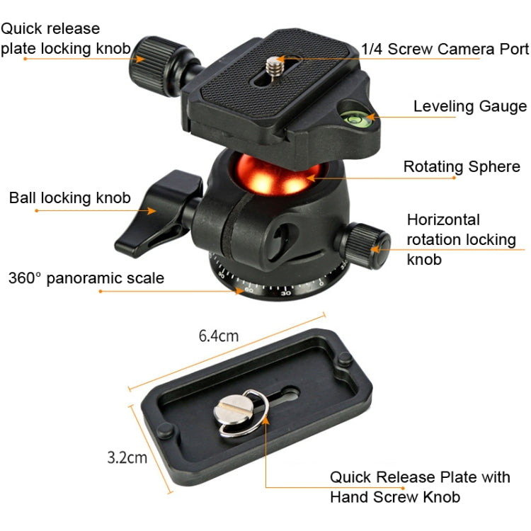 TRIOPO K268+KJ36 DSLR Tripod Photography Stand Portable Cell Phone Micro SLR Tripod