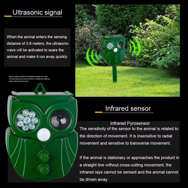 14LEDs Solar Ultrasonic Rat Repeller Outdoor Multifunctional Infrared Sensor Repeller