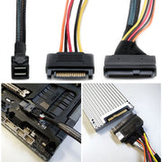 Mini SAS 36P HD8643 To MINI SAS 8639+ 15P Power Hard Drive Data Cable 0.5m