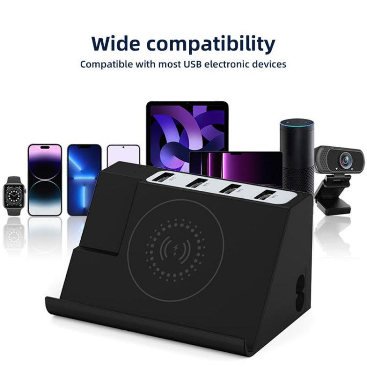 PD 20W +QC 3.0 Wireless Charging+6 Ports Multi-function Charger(EU Plug)
