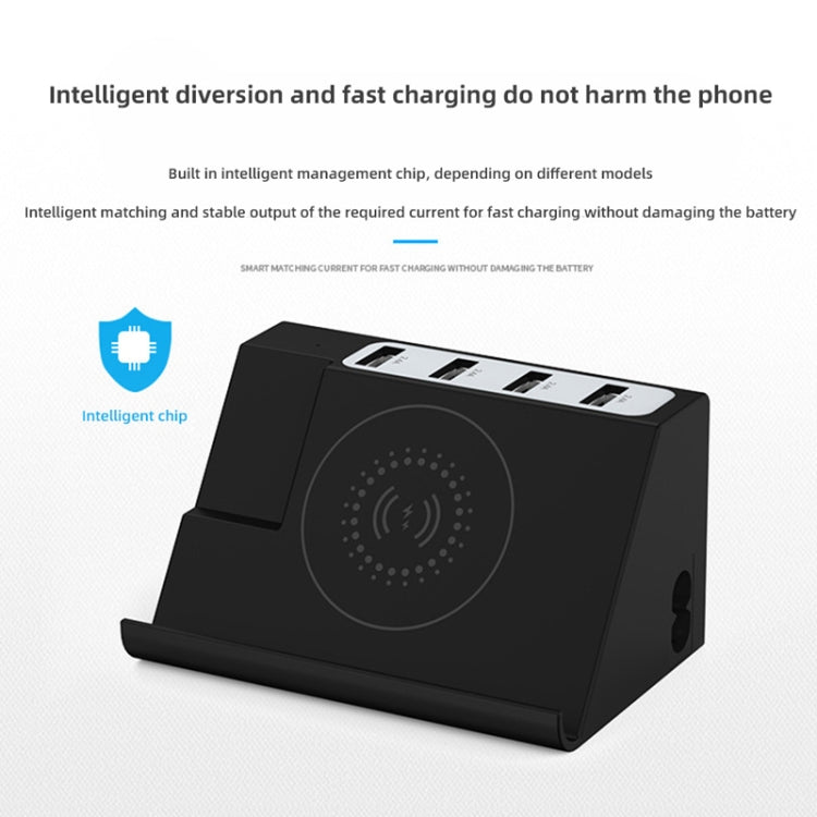 PD 20W +QC 3.0 Wireless Charging+6 Ports Multi-function Charger(EU Plug)