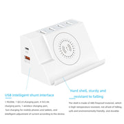 PD 20W +QC 3.0 Wireless Charging+6 Ports Multi-function Charger(EU Plug)