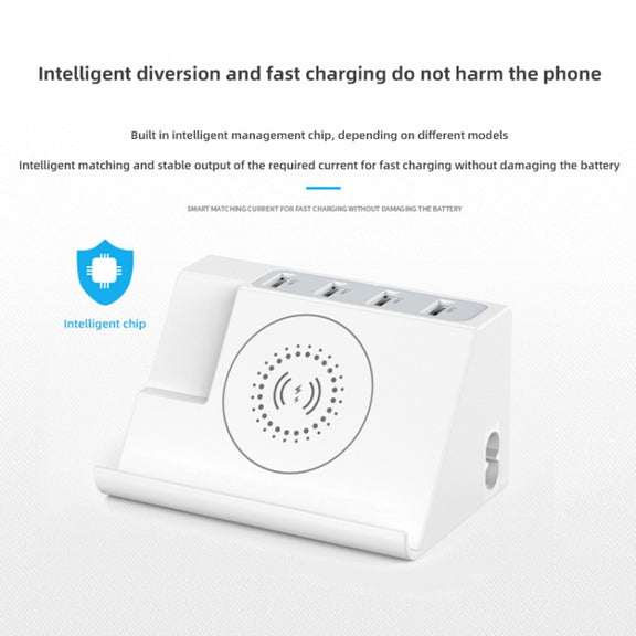 PD 20W +QC 3.0 Wireless Charging+6 Ports Multi-function Charger(EU Plug)