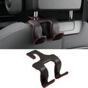 Car Double Hook Stainless Steel Rear Headrest Mobile Phone Holder(Black Red Line)
