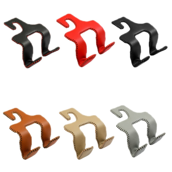 Car Double Hook Stainless Steel Rear Headrest Mobile Phone Holder(Brown)