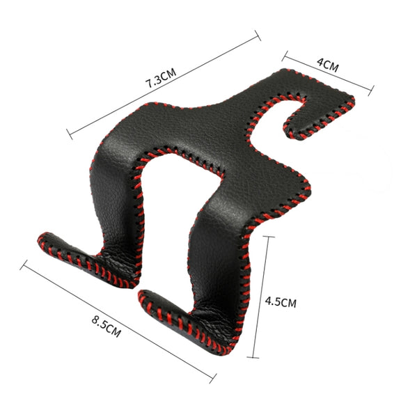 Car Double Hook Stainless Steel Rear Headrest Mobile Phone Holder(Brown)