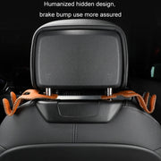 Car Double Hook Stainless Steel Rear Headrest Mobile Phone Holder(Brown)