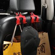 Car Double Hook Stainless Steel Rear Headrest Mobile Phone Holder(Brown)
