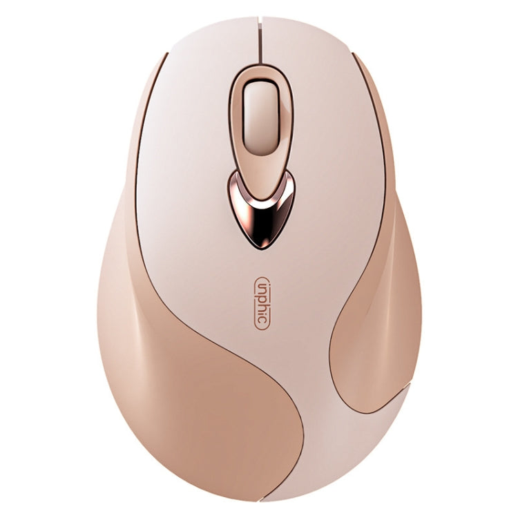Inphic M8 Wireless Mouse Charging Quiet Office Home 2.4G USB Mouse(Milk Tea)
