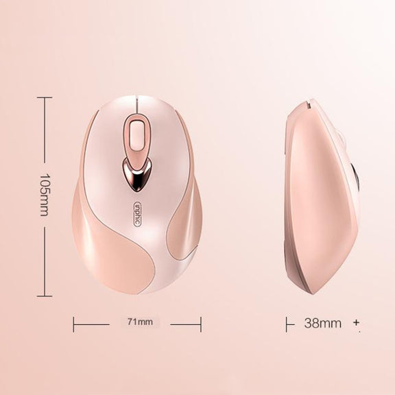 Inphic M8 Wireless Mouse Charging Quiet Office Home 2.4G USB Mouse(Milk Tea)