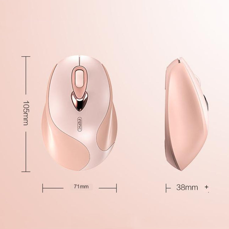 Inphic M8 Wireless Mouse Charging Quiet Office Home 2.4G USB Mouse(Milk Tea)