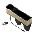 Car Seat Gap Storage Box Multifunctional Mobile Phone USB Charger, Color: Standard Beige - Stowing Tidying by PMC TechLife | Online Shopping South Africa | PMC TechLife | Buy Now Pay Later Mobicred