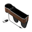 Car Seat Gap Storage Box Multifunctional Mobile Phone USB Charger, Color: Standard Brown - Stowing Tidying by PMC TechLife | Online Shopping South Africa | PMC TechLife | Buy Now Pay Later Mobicred