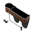 Car Seat Gap Storage Box Multifunctional Mobile Phone USB Charger, Color: QC3.0 Brown - free shipping - PMC TechLife - Order now!