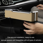Car Seat Gap Storage Box Multifunctional Mobile Phone USB Charger, Color: Standard Black