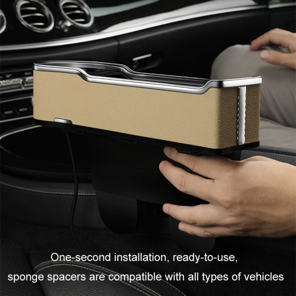 Car Seat Gap Storage Box Multifunctional Mobile Phone USB Charger, Color: Standard Black
