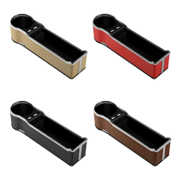 Car Seat Gap Storage Box Multifunctional Mobile Phone USB Charger, Color: Standard Red