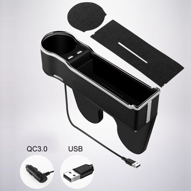 Car Seat Gap Storage Box Multifunctional Mobile Phone USB Charger, Color: Standard Red