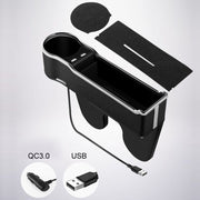 Car Seat Gap Storage Box Multifunctional Mobile Phone USB Charger, Color: Standard Red