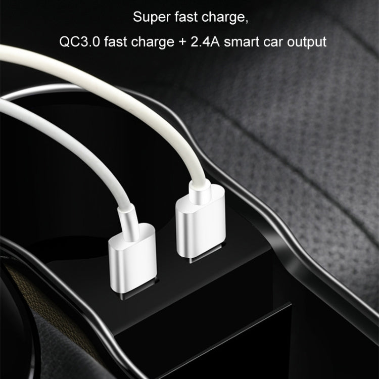 Car Seat Gap Storage Box Multifunctional Mobile Phone USB Charger, Color: QC3.0 Black