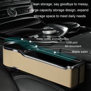 Car Seat Gap Storage Box Multifunctional Mobile Phone USB Charger, Color: Standard Brown