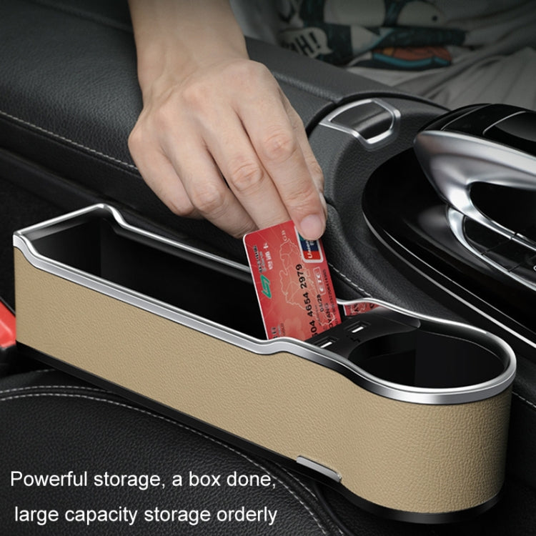 Car Seat Gap Storage Box Multifunctional Mobile Phone USB Charger, Color: Standard Black