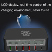 818F 5 USB Ports + Type-C Multifunctional Multi-Port Wireless Charger, Style: US Plug (White)
