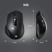 Inphic DR01 Bluetooth 3 Mode Wireless Mouse Charging Quiet Office Game Laptop Computer Home Use(Black)