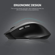 Inphic DR01 Bluetooth 3 Mode Wireless Mouse Charging Quiet Office Game Laptop Computer Home Use(Black)