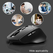 Inphic DR01 Bluetooth 3 Mode Wireless Mouse Charging Quiet Office Game Laptop Computer Home Use(Black)