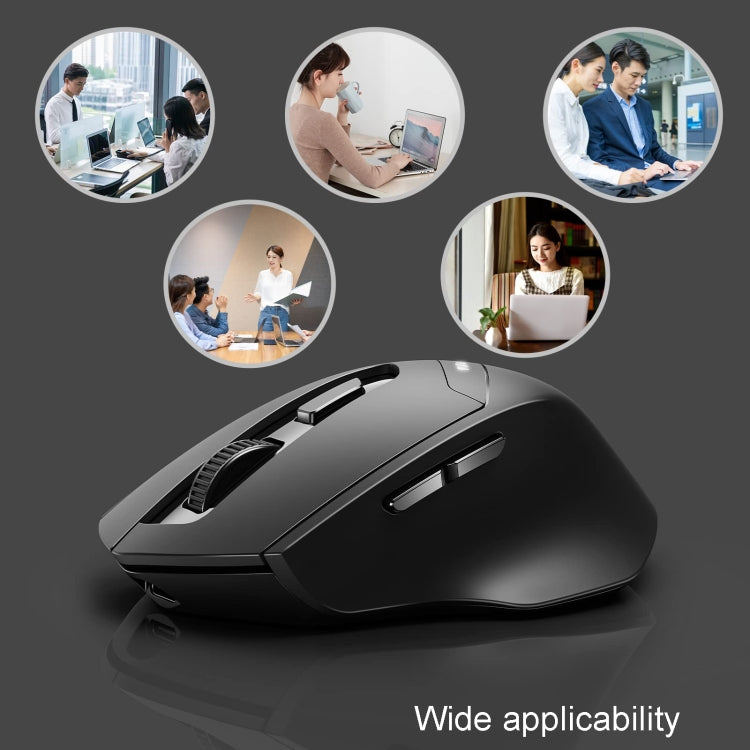 Inphic DR01 Bluetooth 3 Mode Wireless Mouse Charging Quiet Office Game Laptop Computer Home Use(Black)