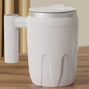 Automatic Stainless Steel Stirring Cup Portable Coffee Mug Magnetic Mug(White)