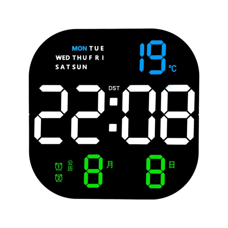 6633 LED Screen Digital Display Timing Desktop Alarm Clock Living Room Hanging Clock(Blue White Green)