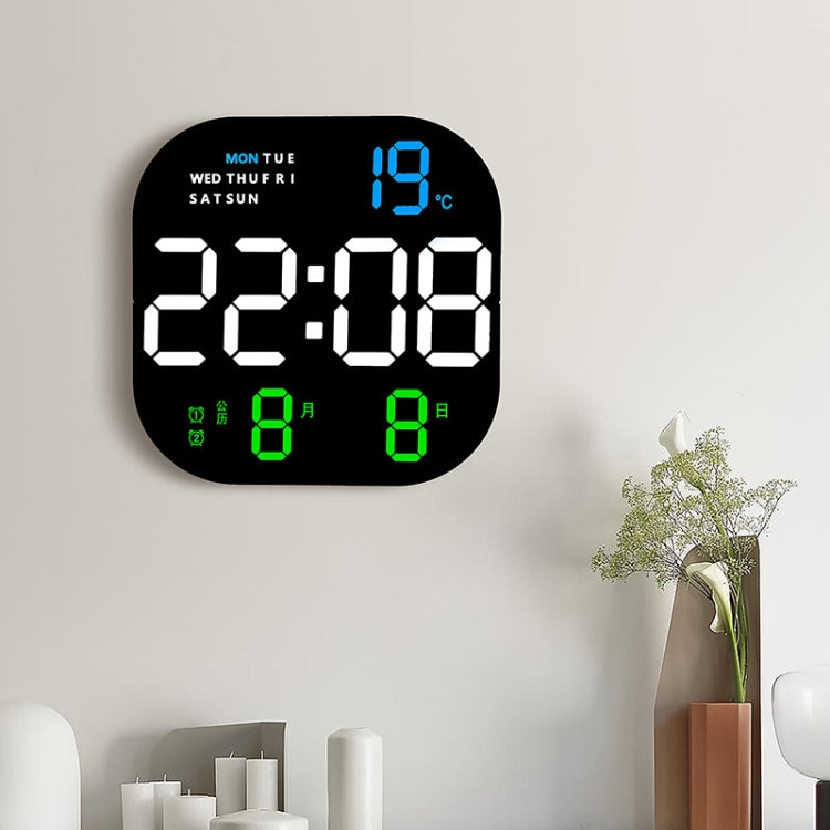 6633 LED Screen Digital Display Timing Desktop Alarm Clock Living Room Hanging Clock(Blue White Green)