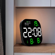 6633 LED Screen Digital Display Timing Desktop Alarm Clock Living Room Hanging Clock(Blue White Green)