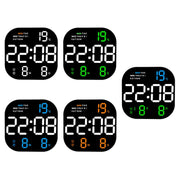 6633 LED Screen Digital Display Timing Desktop Alarm Clock Living Room Hanging Clock(Blue White Green)