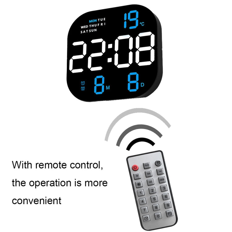 6633 LED Screen Digital Display Timing Desktop Alarm Clock Living Room Hanging Clock(Blue White Green)