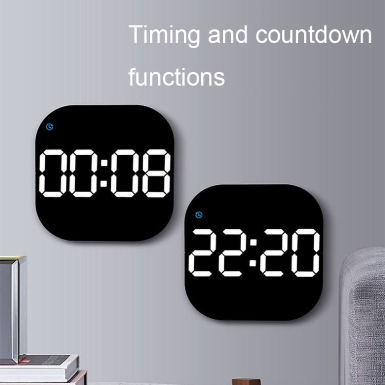 6633 LED Screen Digital Display Timing Desktop Alarm Clock Living Room Hanging Clock(Blue White Green)