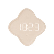 G236 LED Digital Display Flower Shape Living Room Wall Clock(Cotton Linen)