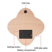 G236 LED Digital Display Flower Shape Living Room Wall Clock(Cotton Linen)