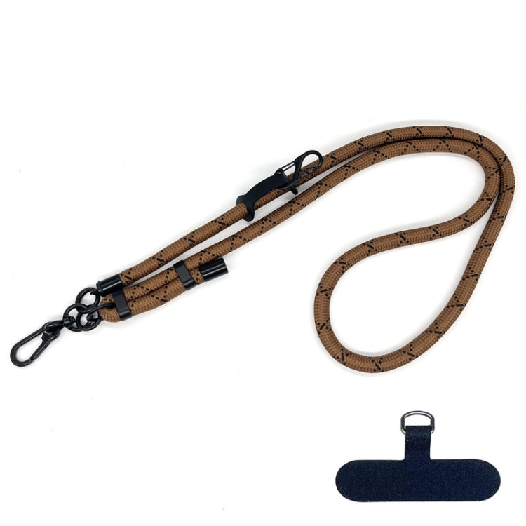 10mm Thick Rope Mobile Phone Anti-Lost Adjustable Lanyard Spacer(Dark Coffee Black Pattern)