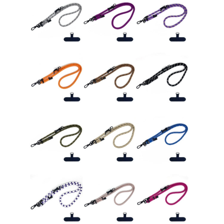 10mm Thick Rope Mobile Phone Anti-Lost Adjustable Lanyard Spacer(Dark Coffee Black Pattern)