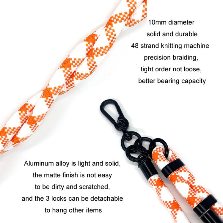 10mm Thick Rope Mobile Phone Anti-Lost Adjustable Lanyard Spacer(Blue White)