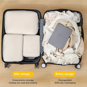 9 In 1  Compression Packing Cubes Expandable Travel Bags Luggage Organizer(Beige)
