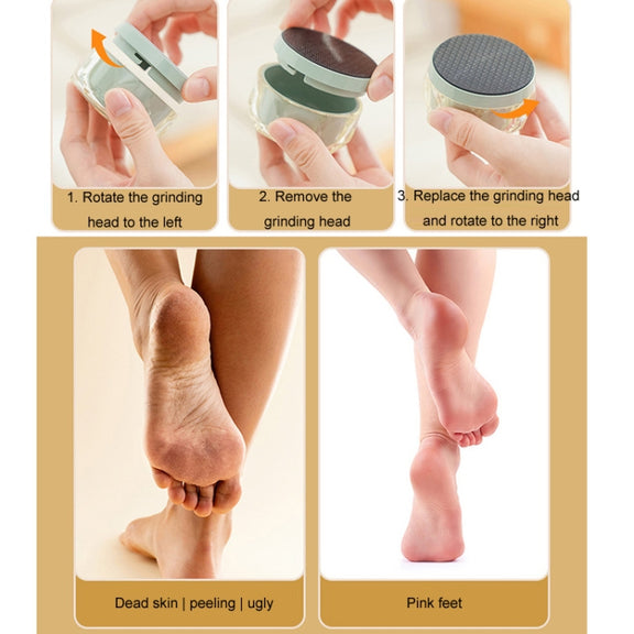 2 in 1 Double-sided Foot Grinder Crystal Glass Manual Epilator(Black)