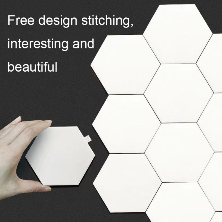 12pcs/set RGB Symphony Hexagon Lights DIY Bedside Ambient Wall Lamp Smart Honeycomb Light(Bluetooth APP)