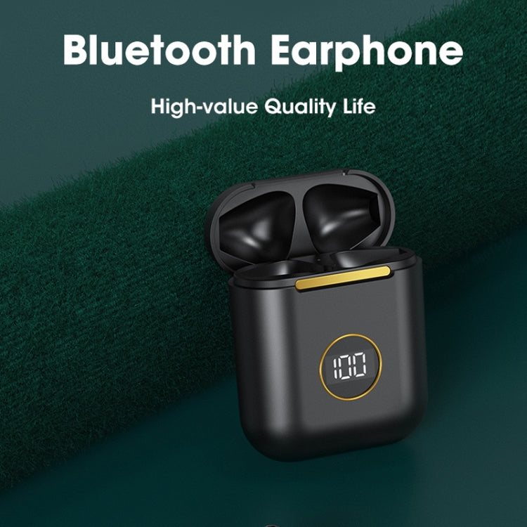 X1 TWS  LED Digital Display Wireless Noise Reduction Sport Bluetooth Headphone(White)