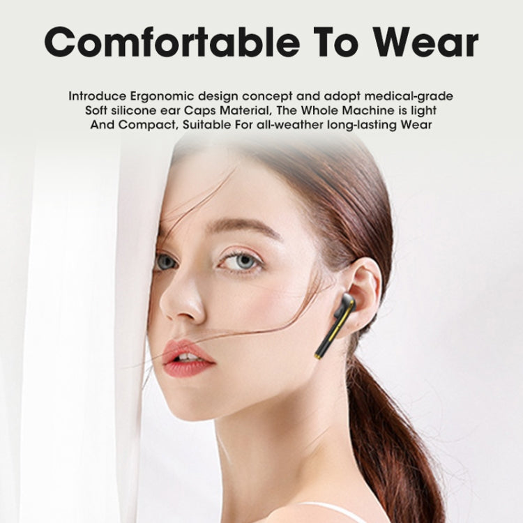 X1 TWS  LED Digital Display Wireless Noise Reduction Sport Bluetooth Headphone(Orange Pink)