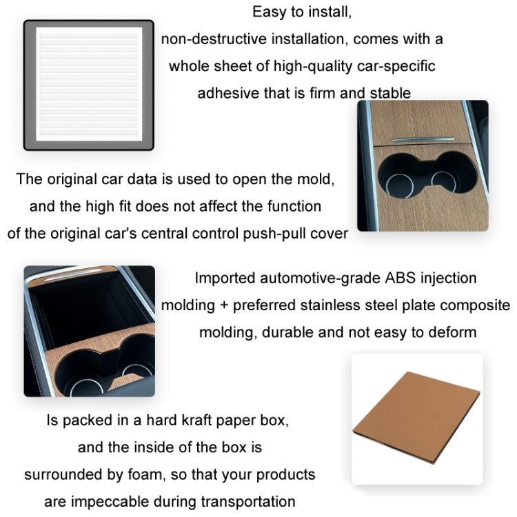 For Tesla Model3/Y Central Control Panel Modification Anti-Scratch Protective Sticker(Carbon Fiber Bright)