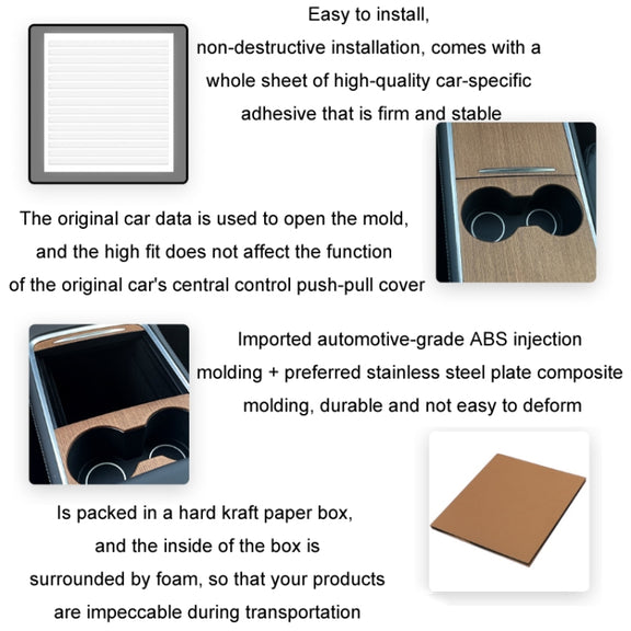 For Tesla Model3/Y Central Control Panel Modification Anti-Scratch Protective Sticker(Carbon Fiber Matte)